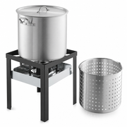Backyard Pro 60 Qt. Aluminum Outdoor Seafood Boiler / Steamer Kit - 110000 BTU - main