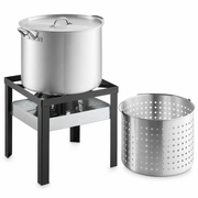 Backyard Pro 80 Qt. Aluminum Outdoor Seafood Boiler / Steamer Kit - 110,000 BTU - main
