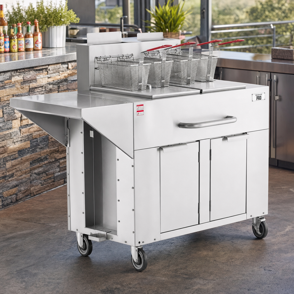 Backyard Pro BPF80 70 - 80 lb. Double Tank Portable Outdoor Fryer - 180,000 BTU - lifestyle