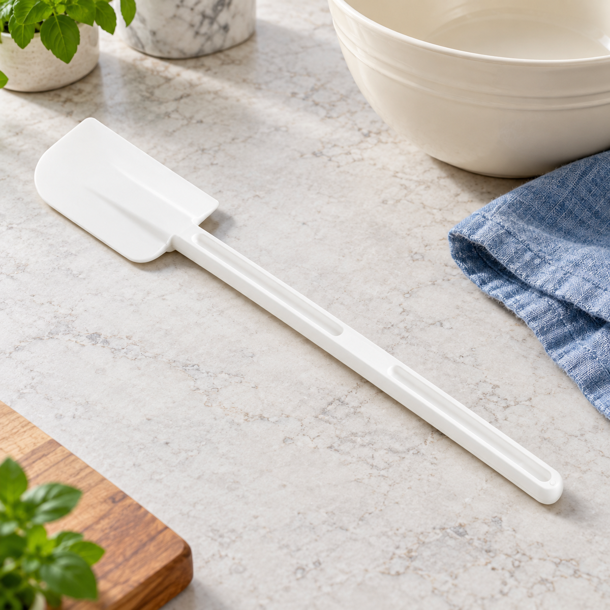16 1/2-Inch White Silicone Spatula - lifestyle