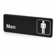 Lavex Men's Restroom Sign - Black and White, 9" x 3" - main