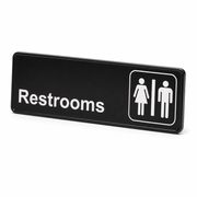 Lavex Black and White Unisex Restrooms Sign 9" x 3" - main