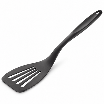 12 7/8-Inch Black Silicone-Coated Stainless Steel Slotted Turner - main