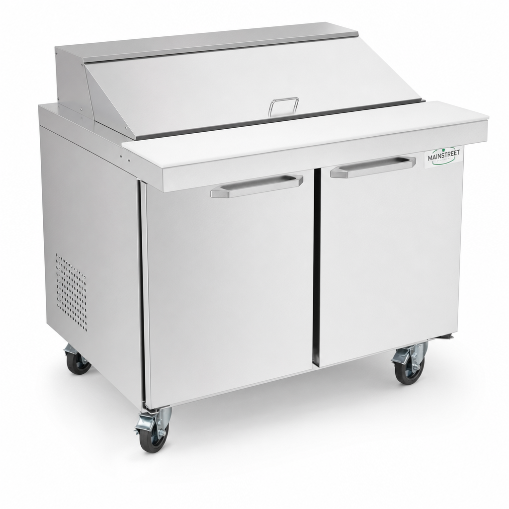 MainStreet Equipment 48" Mega Top 2 Door Refrigerated Sandwich Prep Table - main