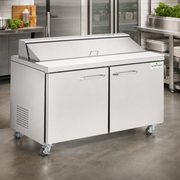 MainStreet Equipment 60" Standard Top 2 Door Refrigerated Sandwich Prep Table - lifestyle