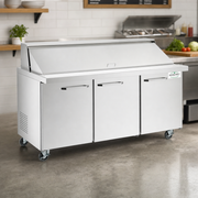 MainStreet Equipment 70" Mega Top 3 Door Refrigerated Sandwich Prep Table - lifestyle