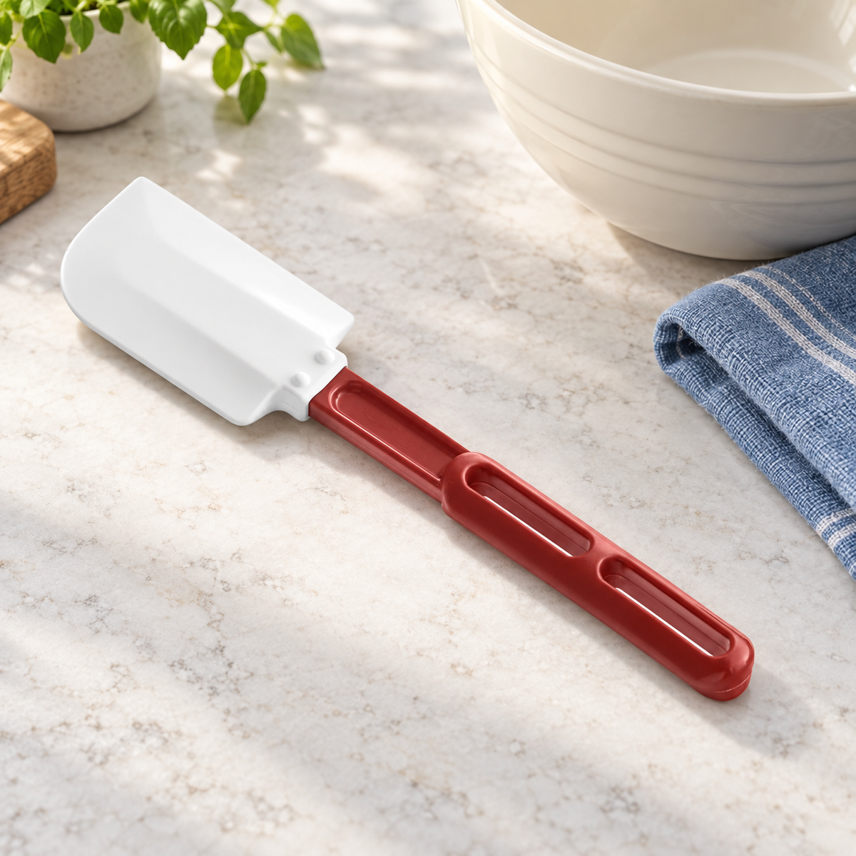 10-Inch Silicone Spatula, Red / White, Each - lifestyle