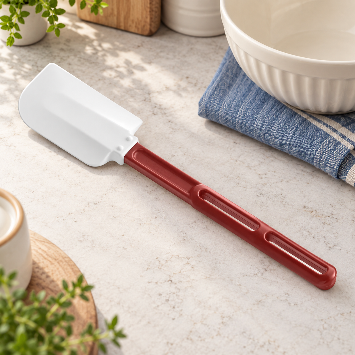 13 1/2-Inch Silicone Spatula, Red / White, Each - lifestyle