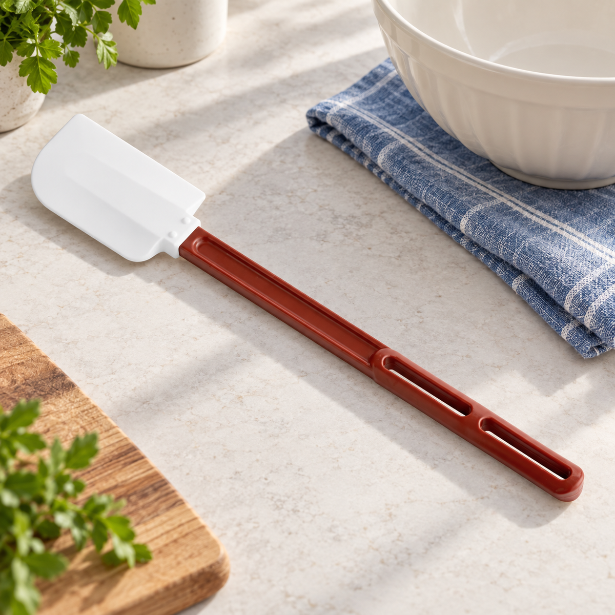 16 1/2-Inch Silicone Spatula, Red / White, Each - lifestyle
