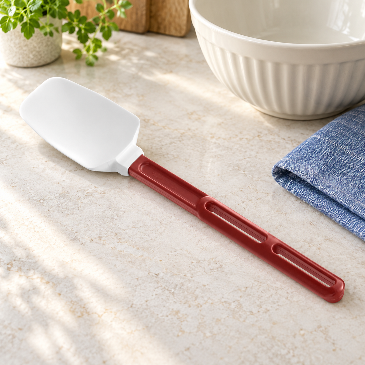 13 1/2-Inch Silicone Spoonula, Red / White, Each - lifestyle