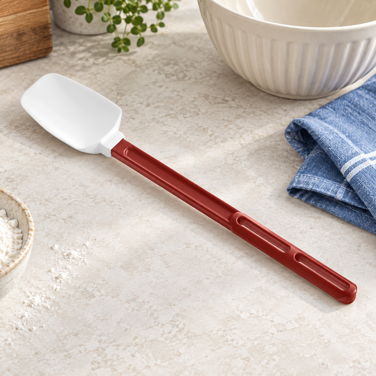 16 3/8-Inch Silicone Spoonula, Red / White, Each - lifestyle