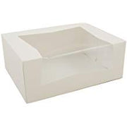 Southern Champion Tray 24313 Paperboard White Window Bakery Box – 9" Length x 7" Width x 3-1/2" Height (Case of 200)