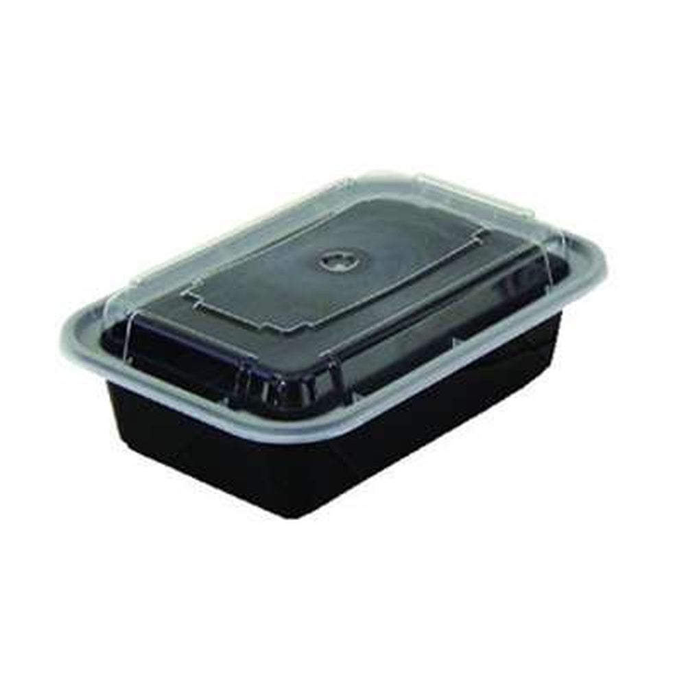 Pactiv VERSAtainers – Black/Clear, 12oz, 4 1/2w x 5 1/2d x 1 3/4h