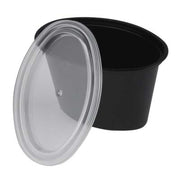New Spring Patio E504b Ellipso Portion Cup Plas Combo W/Lid Black 4-Oz