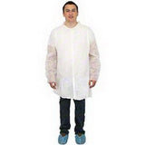 Safety Zone DLWH-2X-NP Lab Coat with Elastic Wrist – 2XL, Polypropylene, White (Pack of 30)