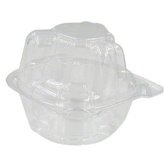 Single Cupcake Container by DFI – LBN-5101 2.5 Inch Clear, Hinged OPS Plastic | 400/Case
