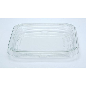 Pactiv Recessed PET Square Container Lid Fits 12 – 16, 24, 32 oz. Square Deli Container, Clear | 960/Case