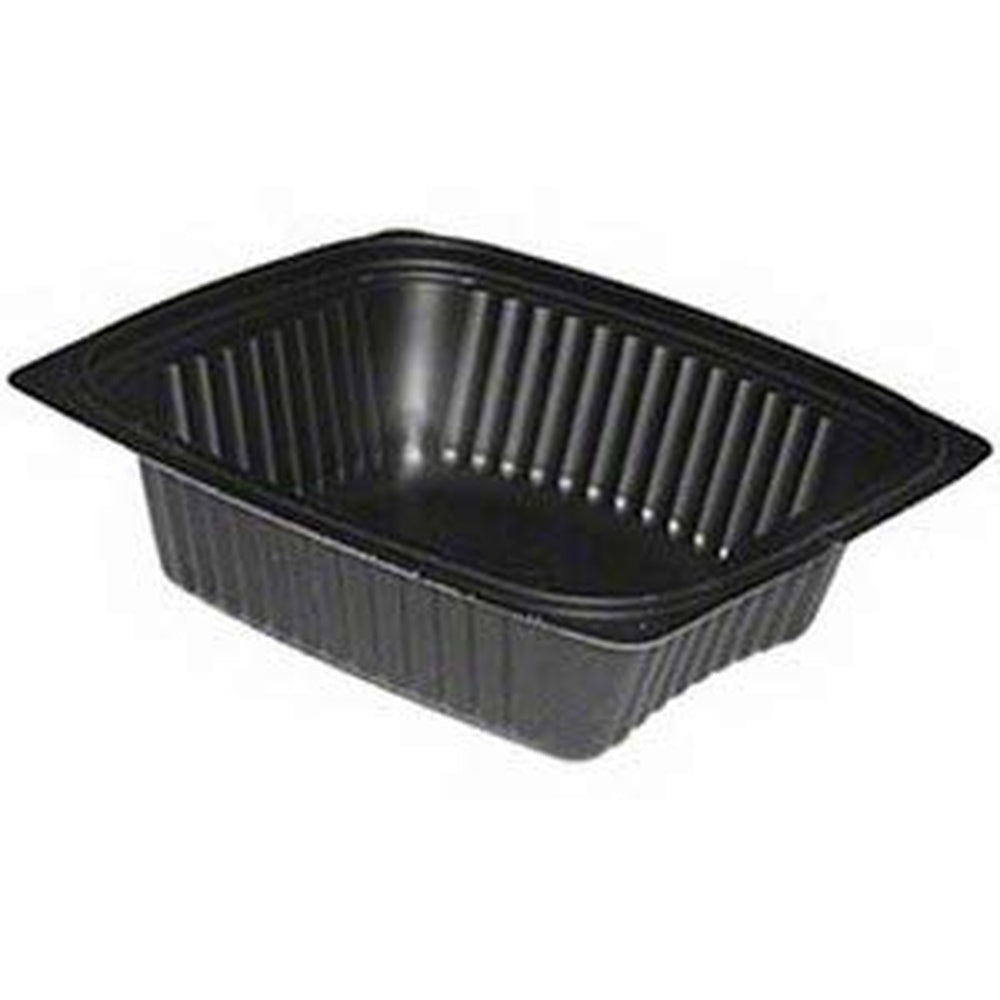 Clearview Micromax Polypropylene Rectangle Food Container Black by PACTIV – 12 oz, Polypropylene, Pack of 250, Model YCN850120000