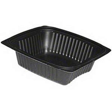 Clearview Micromax Polypropylene Rectangle Food Container Black by PACTIV – 12 oz, Polypropylene, Pack of 250, Model YCN850120000