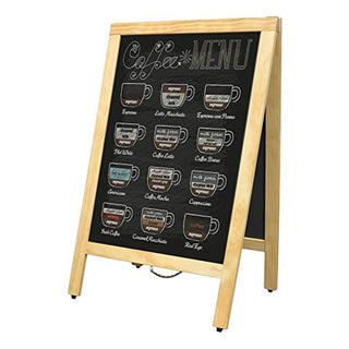 Omcan A-Frame Sidewalk MENU Chalkboard with Natural Color Frame