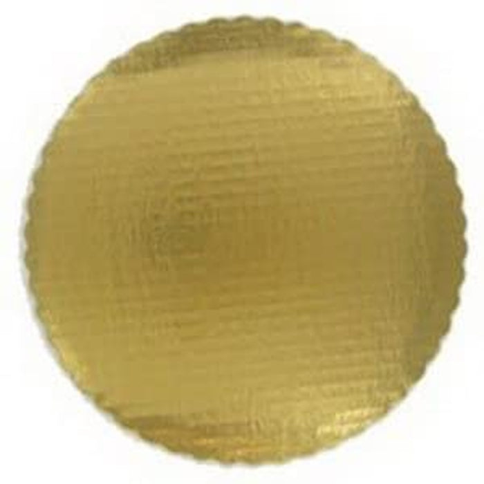 Vineland Packaging Single Wall Corrugated Scalloped Edge Cake Circle Gold – 8" Diameter | 200/Case
