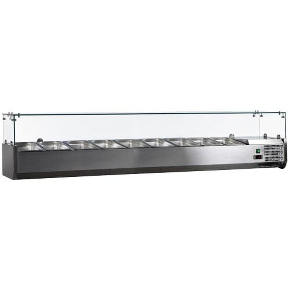 Omcan REFRIGERATED TOPPING RAIL WITH GLASS GUARD 46680 – Refrigerator