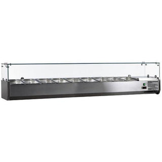 Omcan REFRIGERATED TOPPING RAIL WITH GLASS GUARD 46680 – Refrigerator