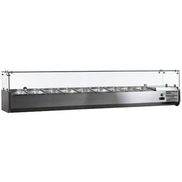 Omcan REFRIGERATED TOPPING RAIL WITH GLASS GUARD 46680 – Refrigerator