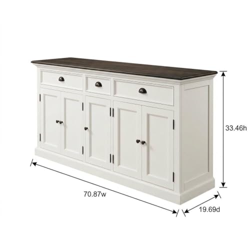 Starlight Canyon Home Mahogany Veneer Kitchen Buffet with 5 Doors and 3 Drawers, Sideboard Storage Cabinet for Dining Room and Kitchen - image 4