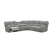 Furnifact Fabric-Upholstered Power Reclining Sectional with Power Headrest, USB Charging Ports, Drop-Down Table, Sofa for Living Room - image 2
