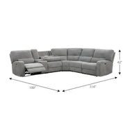 Furnifact Fabric-Upholstered Power Reclining Sectional with Power Headrest, USB Charging Ports, Drop-Down Table, Sofa for Living Room - image 4
