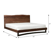 Starlight Canyon Home Solid Acacia Wood King Platform Bed with Live-Edge Headboard, Iron Legs Industrial-Style Bed Frame for Bedroom - image 4