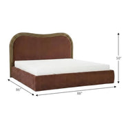 Starlight Canyon Home Ash Wood Platform Bed with Upholstered Headboard, Art Deco Wave King Bed Frame No Box Spring Needed with Slats - image 3
