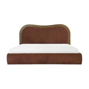 Starlight Canyon Home Ash Wood Platform Bed with Upholstered Headboard, Art Deco Wave King Bed Frame No Box Spring Needed with Slats - image 5