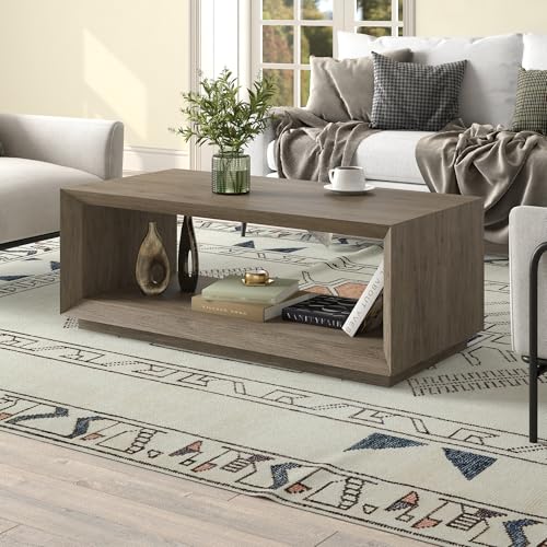 Henn&Hart Tannen Coffee Table, 48" Wide, Gray - image 2