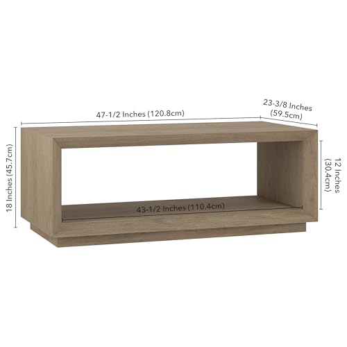 Henn&Hart Tannen Coffee Table, 48" Wide, Gray - image 3
