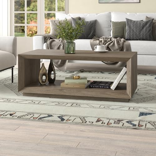 Henn&Hart Tannen Coffee Table, 48" Wide, Gray - image 6
