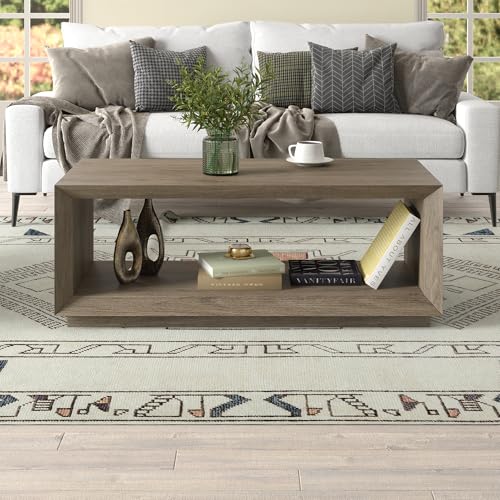 Henn&Hart Tannen Coffee Table, 48" Wide, Gray - image 7