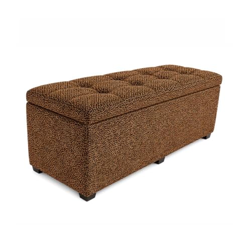The Crew Furniture Esplanade Bed Bench Velvet Leopard, Upholstered End-of-Bed Storage Bench for Bedroom - image 1