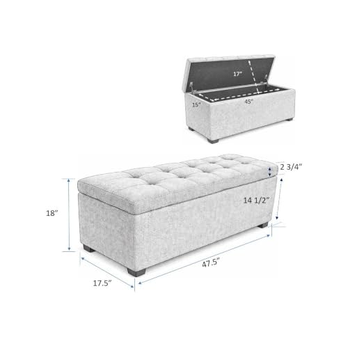 The Crew Furniture Esplanade Bed Bench Velvet Leopard, Upholstered End-of-Bed Storage Bench for Bedroom - image 3