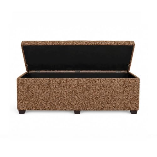The Crew Furniture Esplanade Bed Bench Velvet Leopard, Upholstered End-of-Bed Storage Bench for Bedroom - image 4