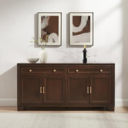 Crosley Furniture Tara Modern Farmhouse Sideboard Buffet Cabinet with Storage Shelves and Drawers, Brown - image 2