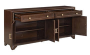 Crosley Furniture Tara Modern Farmhouse Sideboard Buffet Cabinet with Storage Shelves and Drawers, Brown - image 5