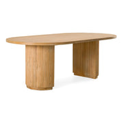 Jacobson Modern Natural Acacia Oval Dining Table, 86.6x43.3x29.9 Inches, Solid Wood, Seats Up to 8