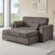 Lilola Home Arnold 75” Convertible Sofa Sleeper Bed with Memory Foam Seating, USB A & C Charging Ports, Chenille Upholstery, Pull-Out Couch Bed with Adjustable Backrest & Throw Pillows, Ash Brown