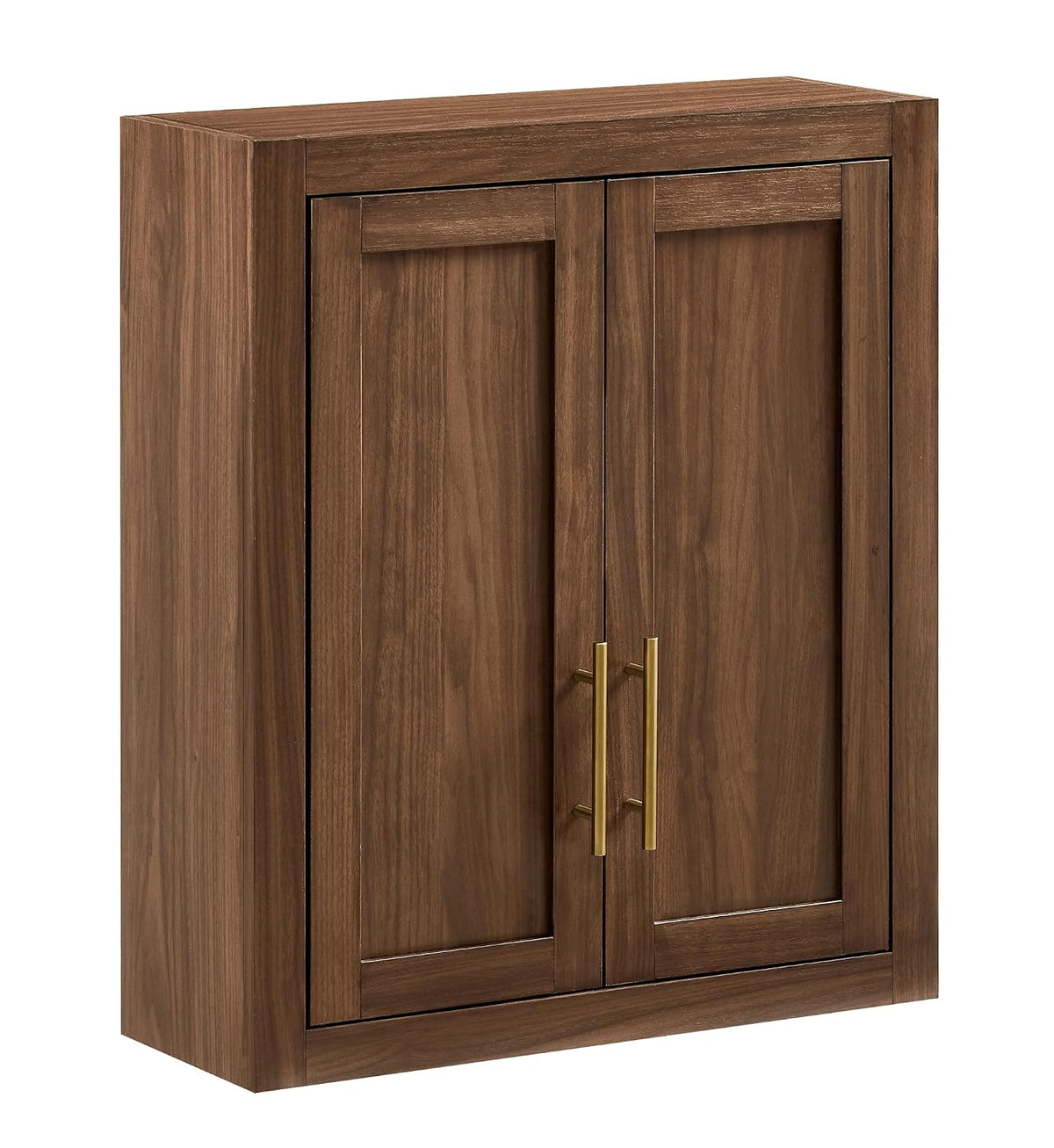 Crosley Furniture Savannah Wall Mounted Bathroom Storage Medicine Cabinet with Shelves, Walnut