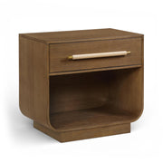Meridian Furniture 66014Brown-NS Sorell Collection Modern | Contemporary Night Stand with Rich Brown Walnut Finish, Solid Wood, 28" W x 19.5" D x 26" H, Brown